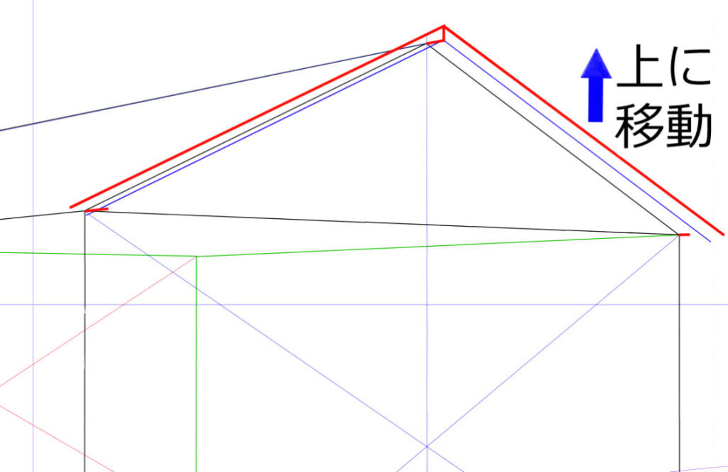 描いた線を上に移動