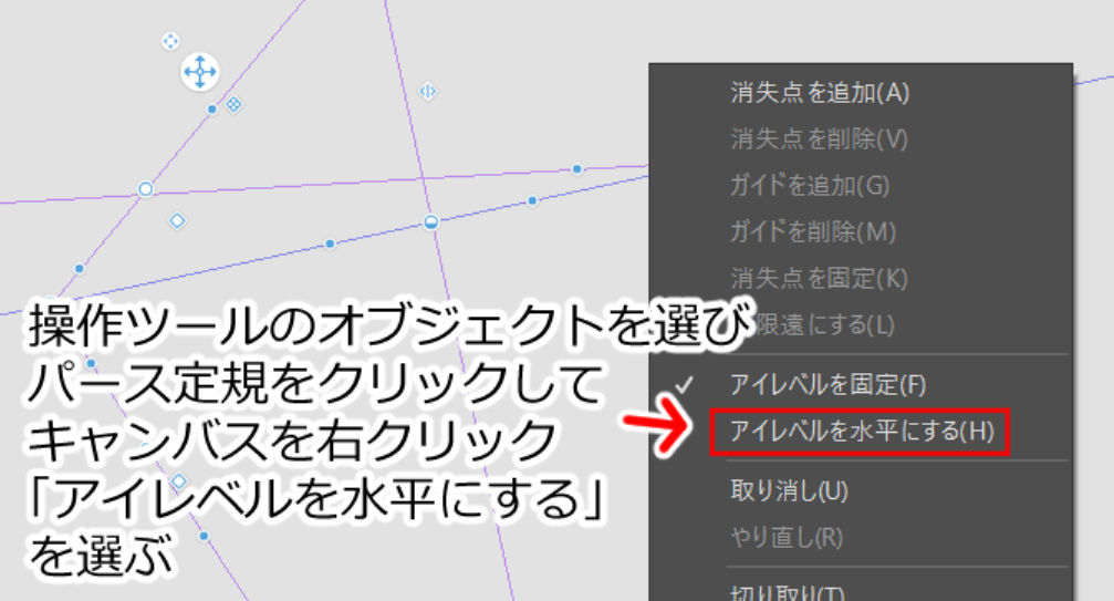 アイレベルを水平にする