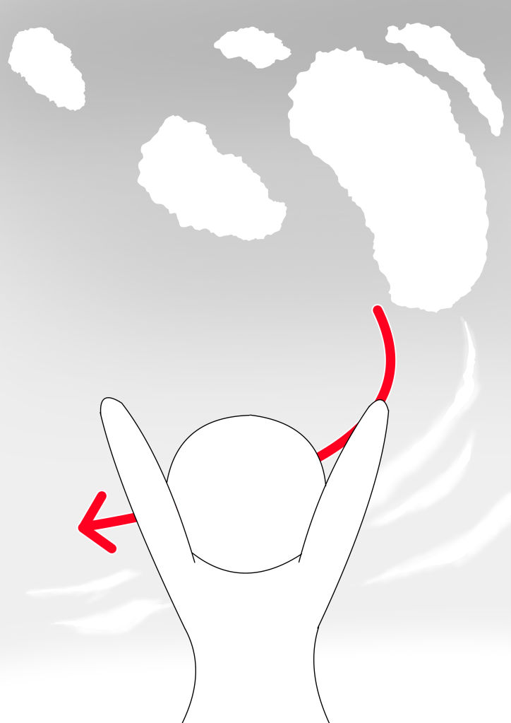 雲を使って躍動感を表現