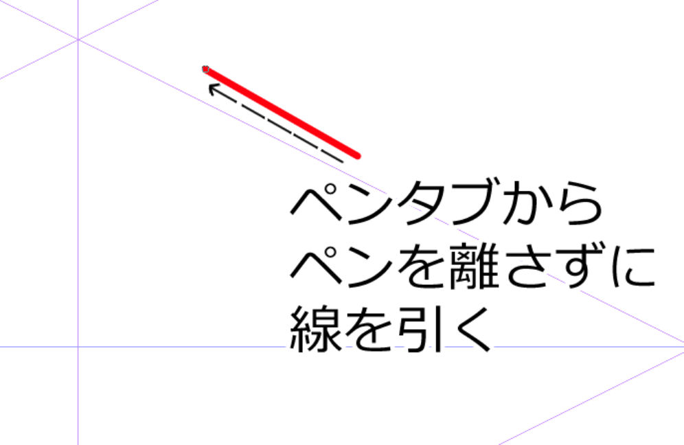 ペンタブからペンを離さずに線を引く